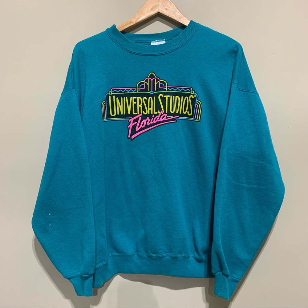 Tultex Unisex Vintage 80’s Universal Studios Florida Puffy Paint Sweatshirt XL